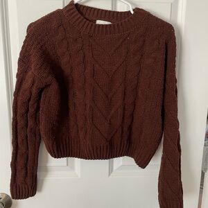 Cable Knit Brown Sweater